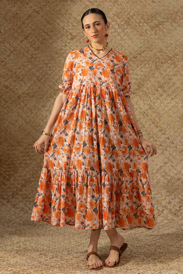 Soft Floralcore Tiered Dress