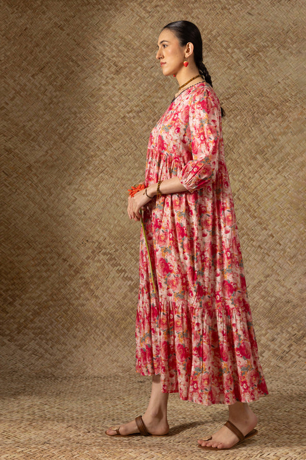 Soft Floralcore Tiered Dress