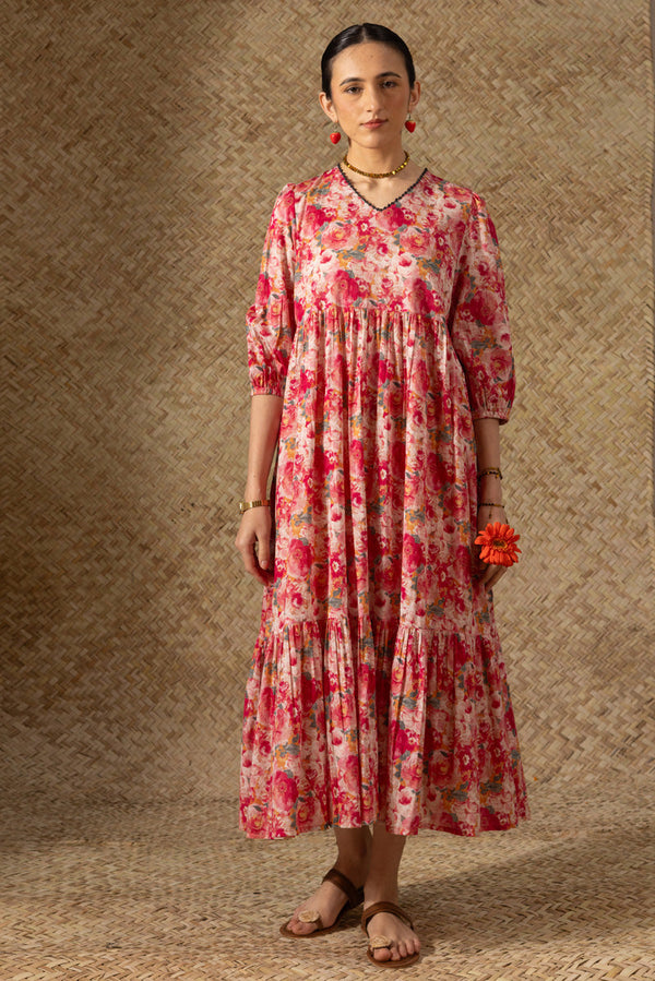 Soft Floralcore Tiered Dress