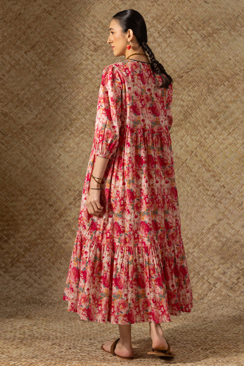 Soft Floralcore Tiered Dress