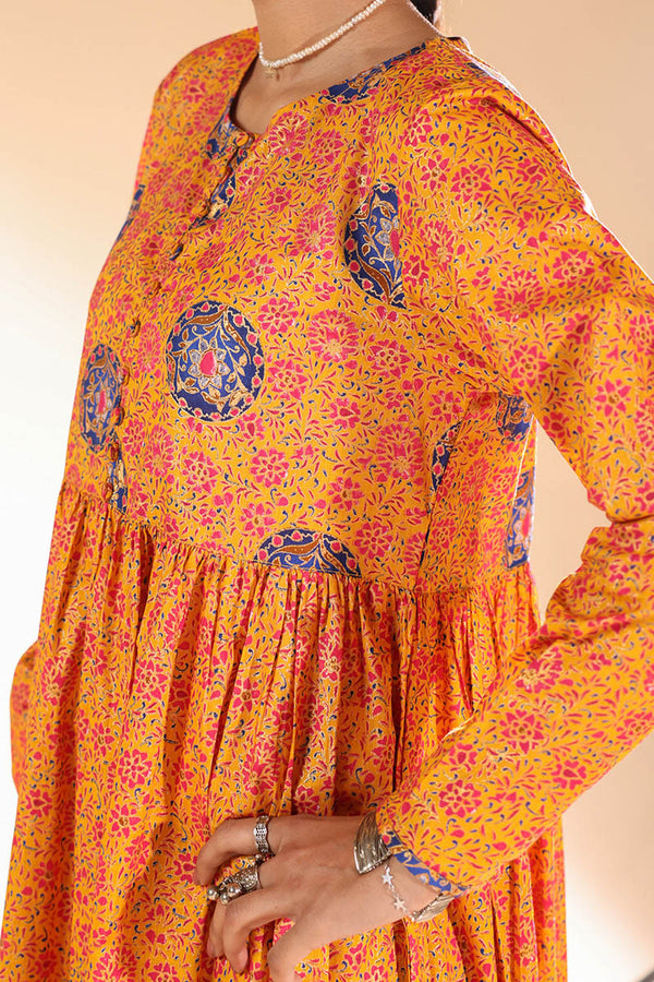 Gilded Polki Flared Dress