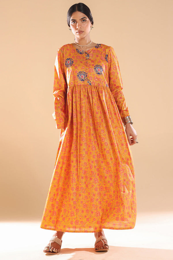 Gilded Polki Flared Dress