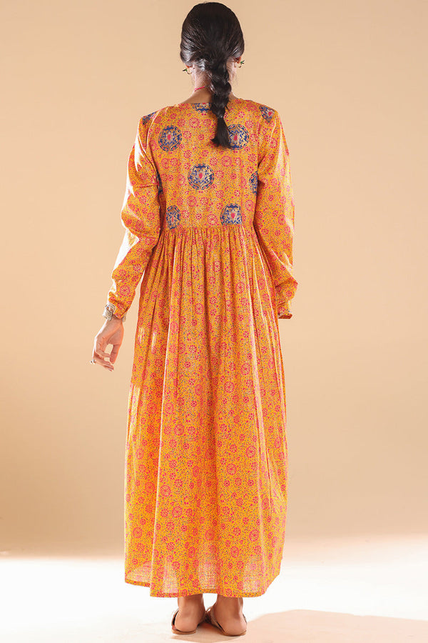 Gilded Polki Flared Dress