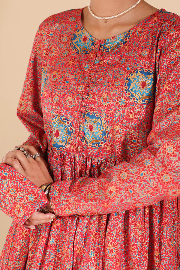 Gilded Polki Flared Dress