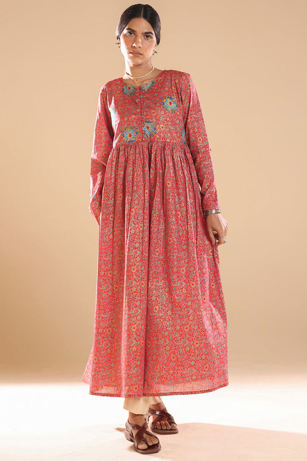 Gilded Polki Flared Dress