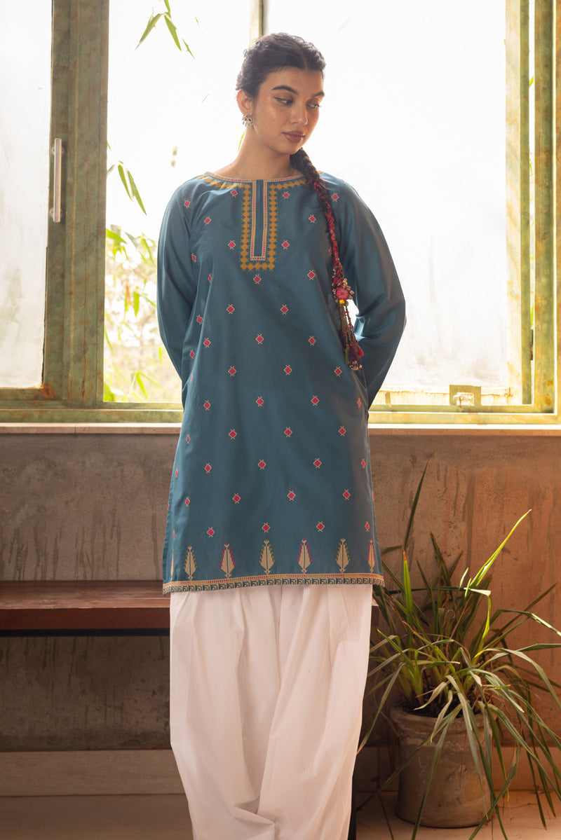 Embroidered Mosaic Kurti