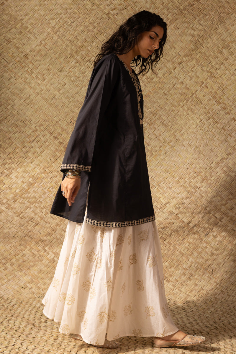 Midnight Embroidered Kurti