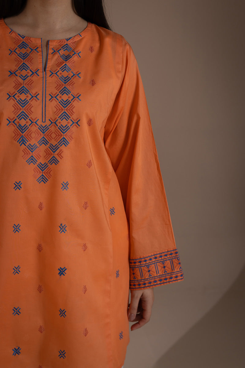 Lemon Blush Embroidered Kurti