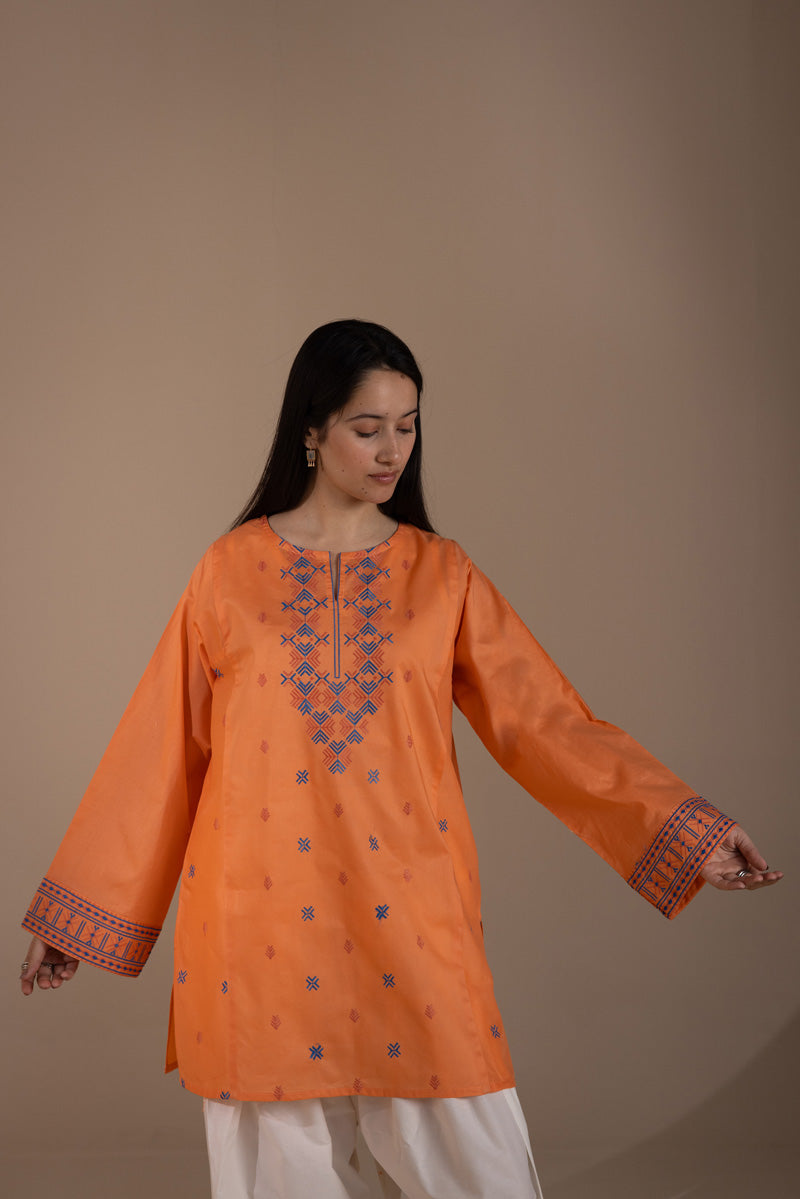 Lemon Blush Embroidered Kurti