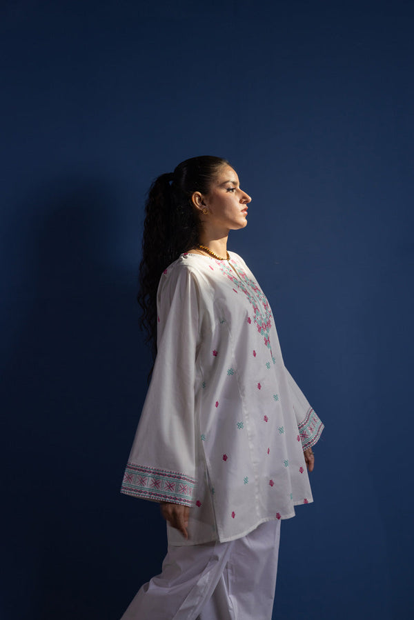Lemon Blush Embroidered Kurti