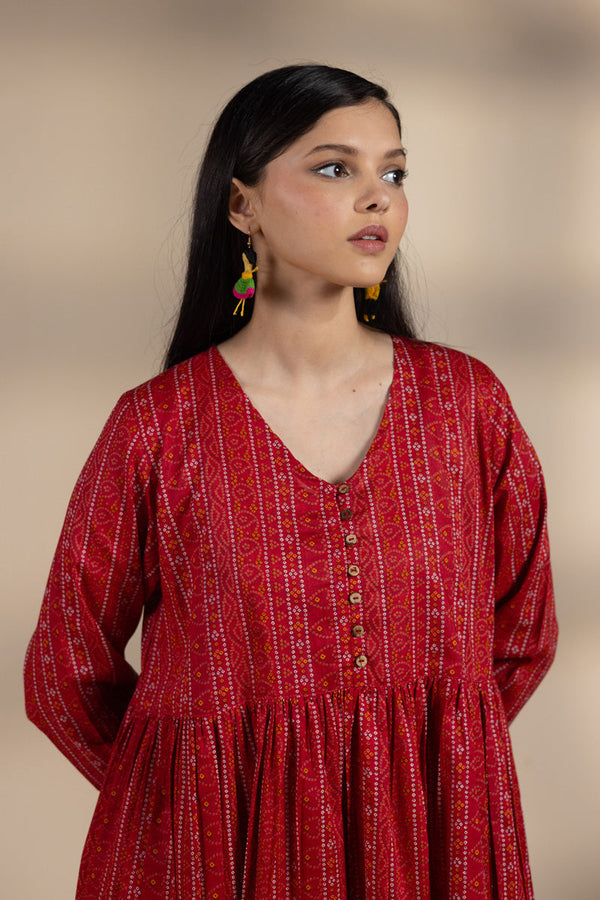 Chunari Beats Flared Dress