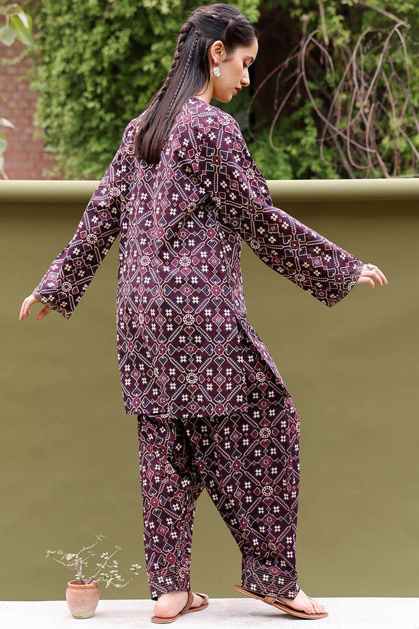 Printed Ajrak Farshi Set