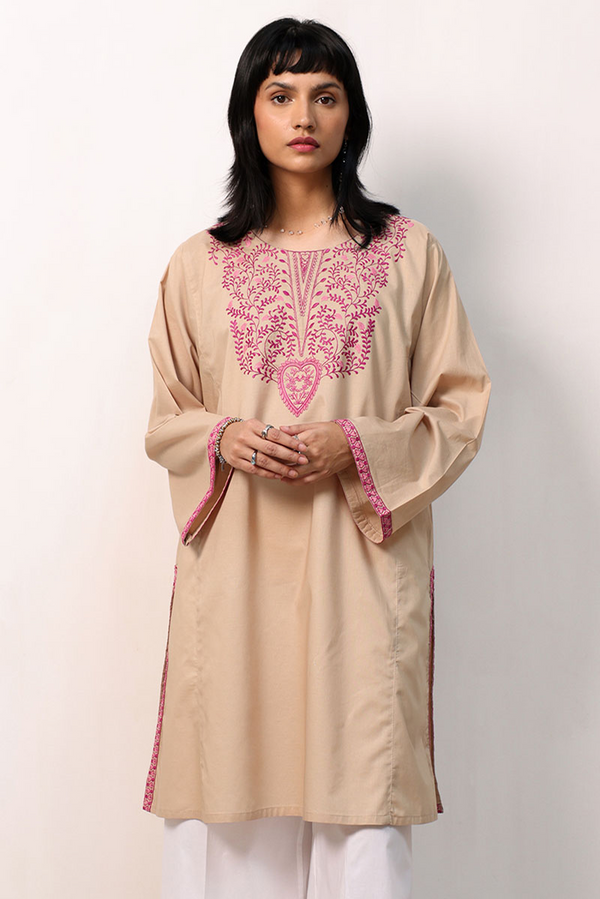 Soft Flora Embroidered Kurti