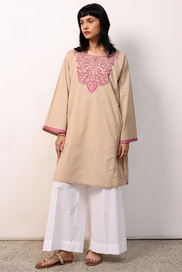 Soft Flora Embroidered Kurti