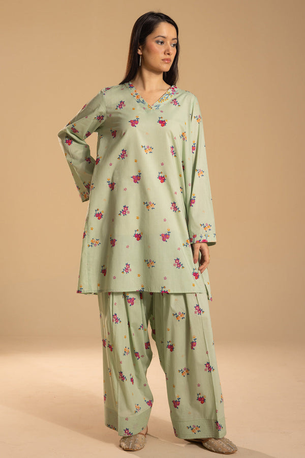 Printed Floral Farshi Set