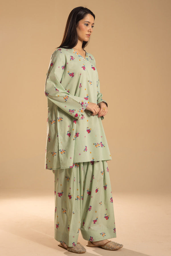 Printed Floral Farshi Set