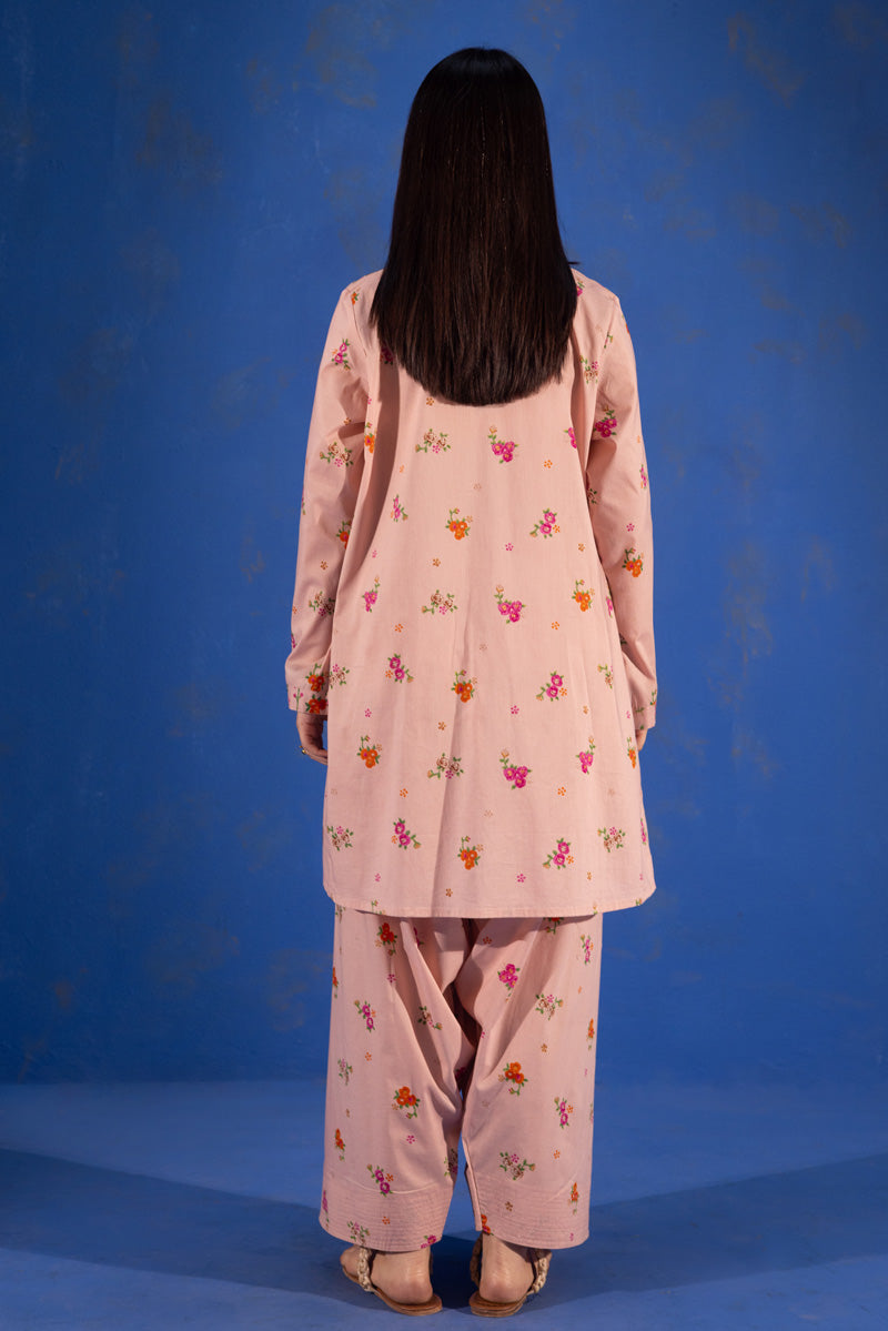 Printed Floral Farshi Set