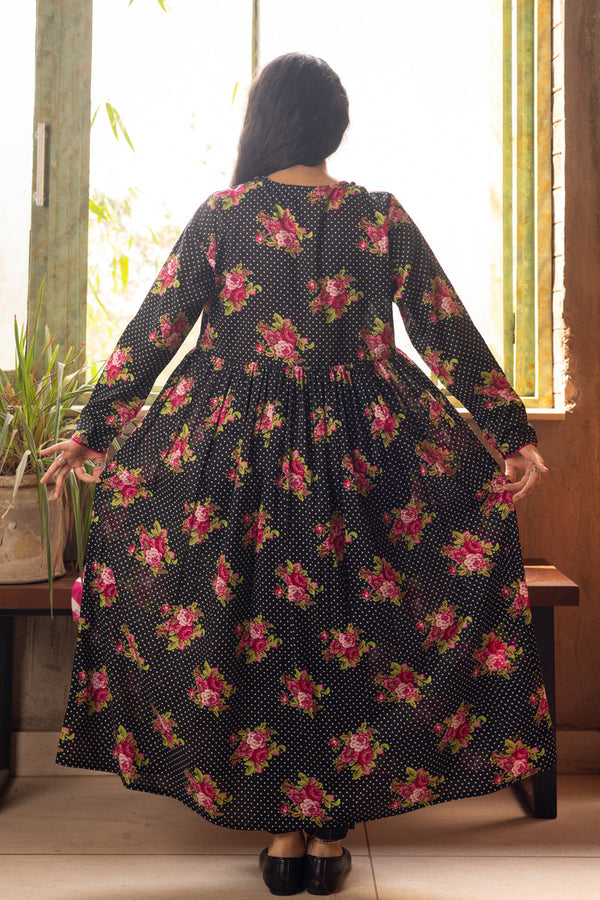 Printed Rosette Dress