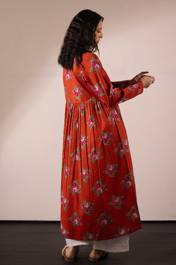 Printed Rosette Dress