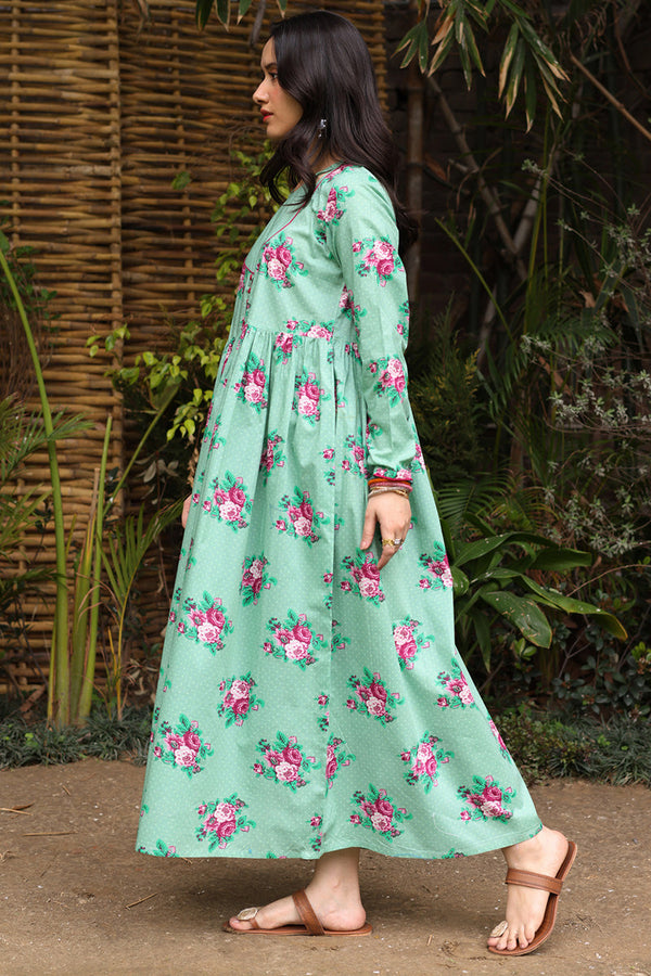 Printed Rosette Dress