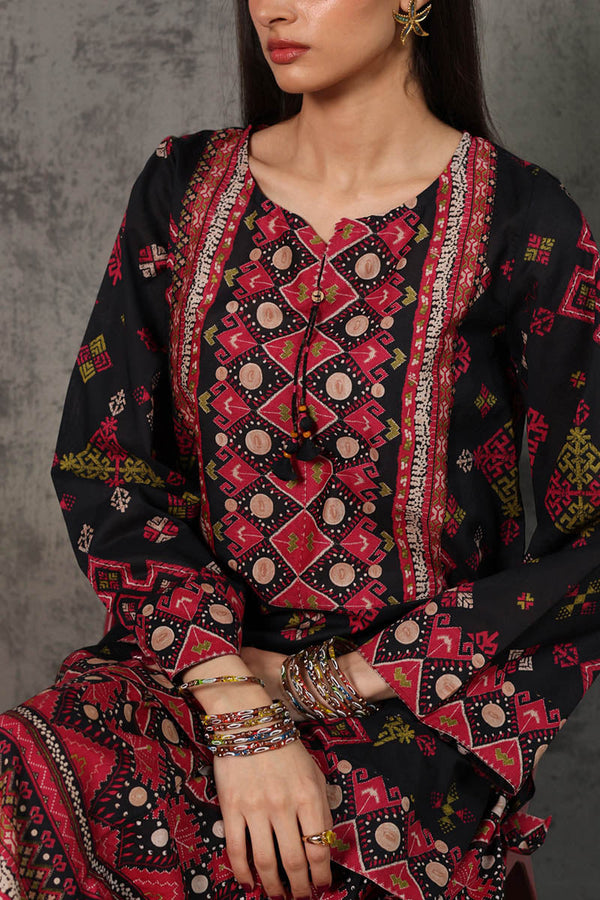 Printed Phulkari Skirt Set