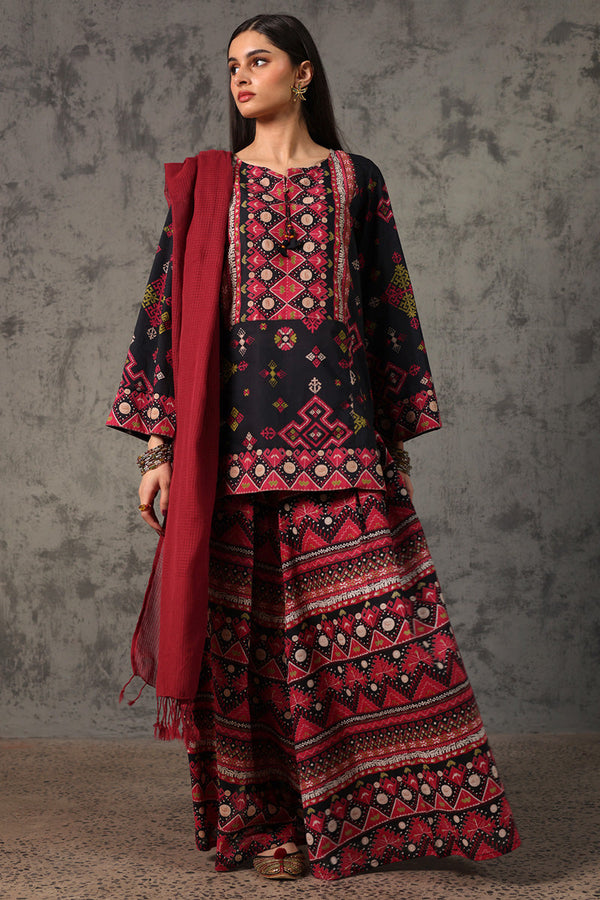 Printed Phulkari Skirt Set