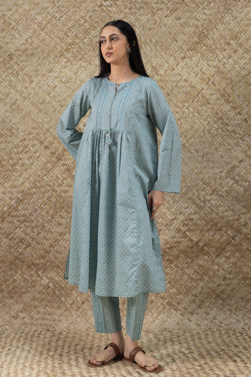 Shadow Stitch Flared Set