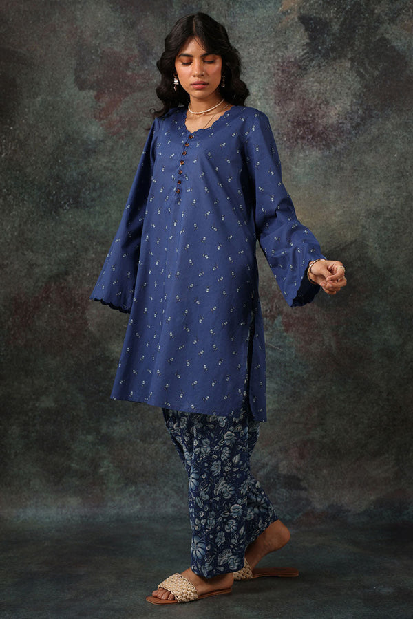 Indigo Petals Printed Set