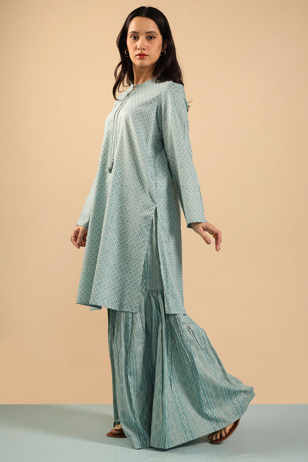 Shadow Stitch Gharara Set