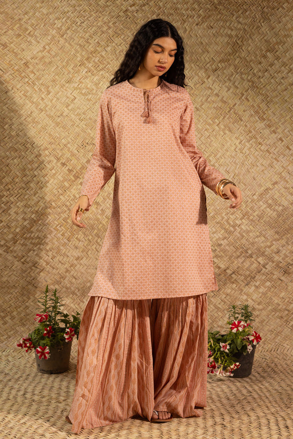 Shadow Stitch Gharara Set