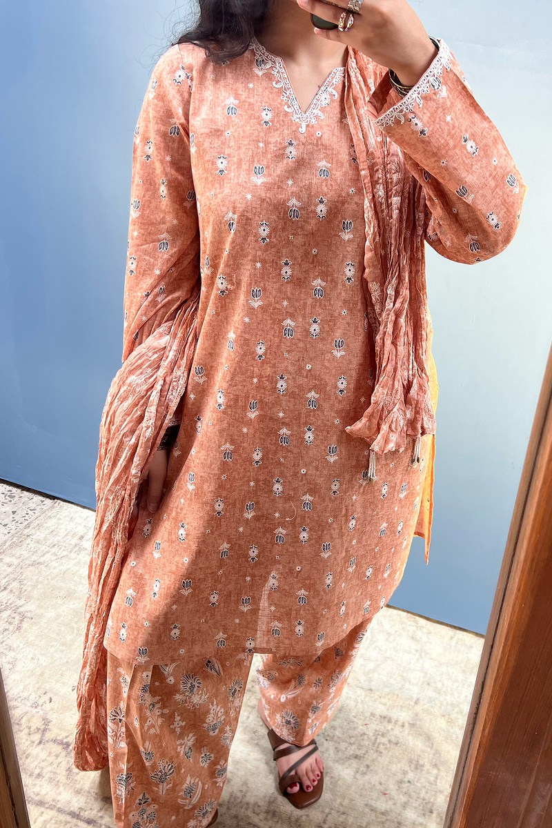 Gulistan Printed 3-Piece Suit
