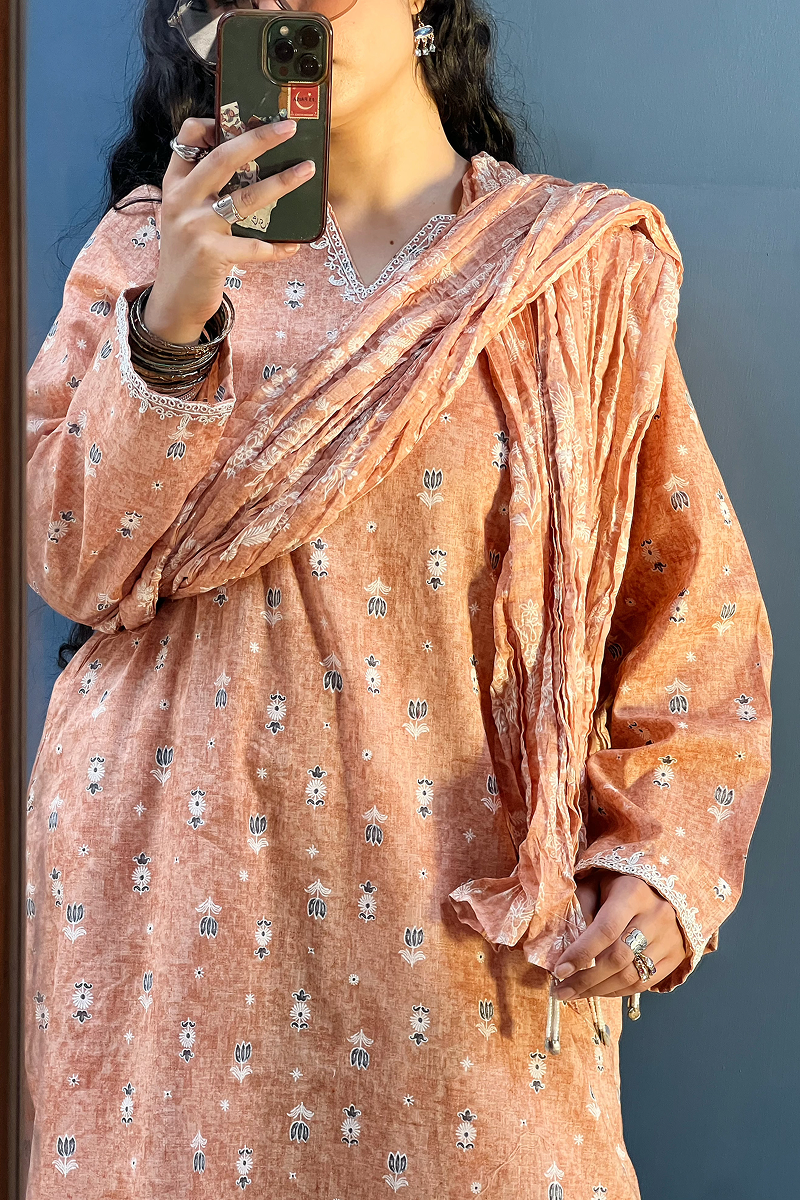 Gulistan Printed 3-Piece Suit