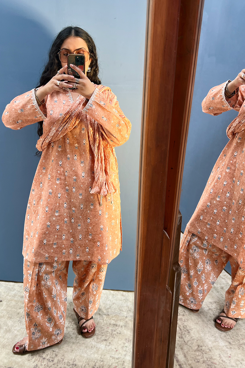 Gulistan Printed 3-Piece Suit
