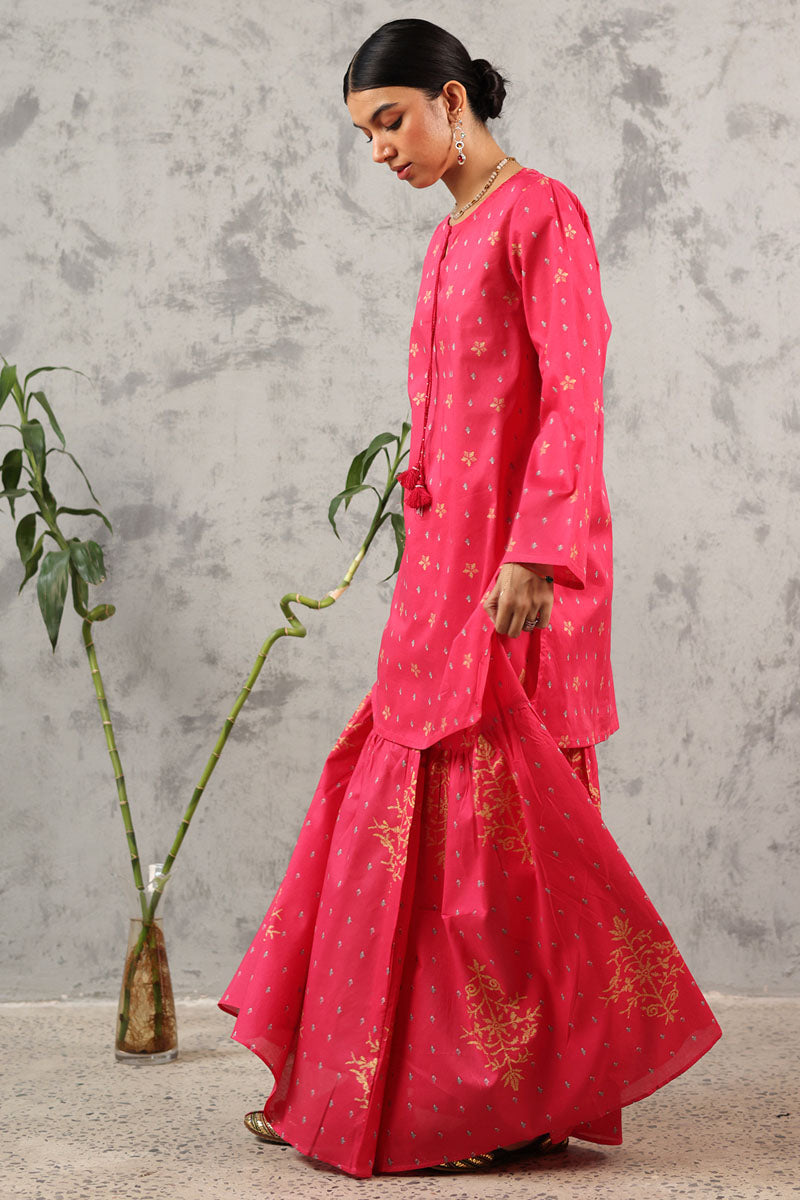 Gilded Mukesh Skirt Set