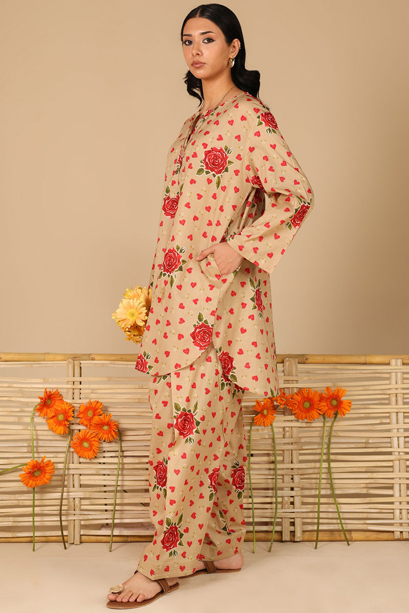 Rosette Heart Printed Set