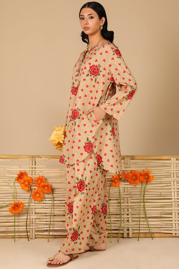 Rosette Heart Printed Set