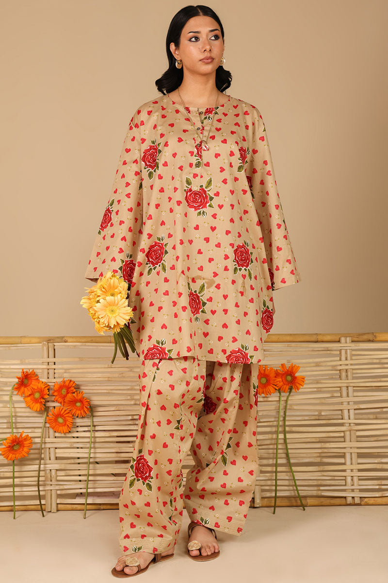 Rosette Heart Printed Set