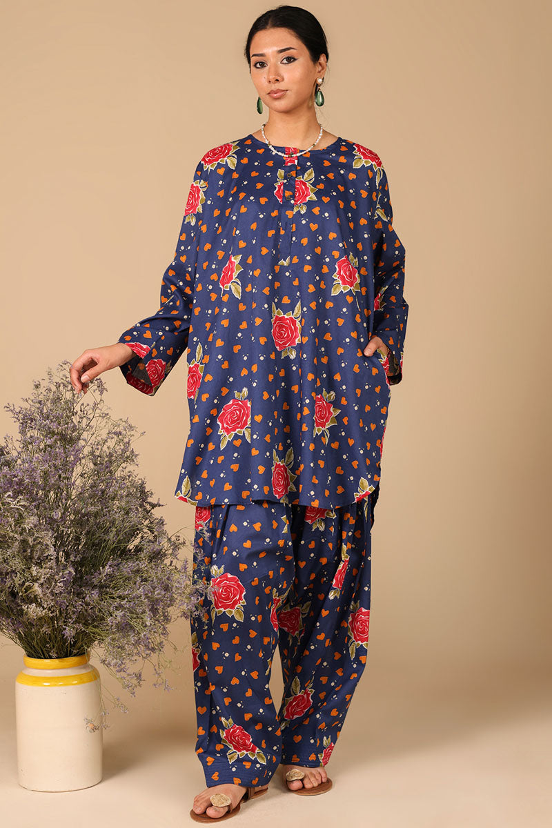 Rosette Heart Printed Set