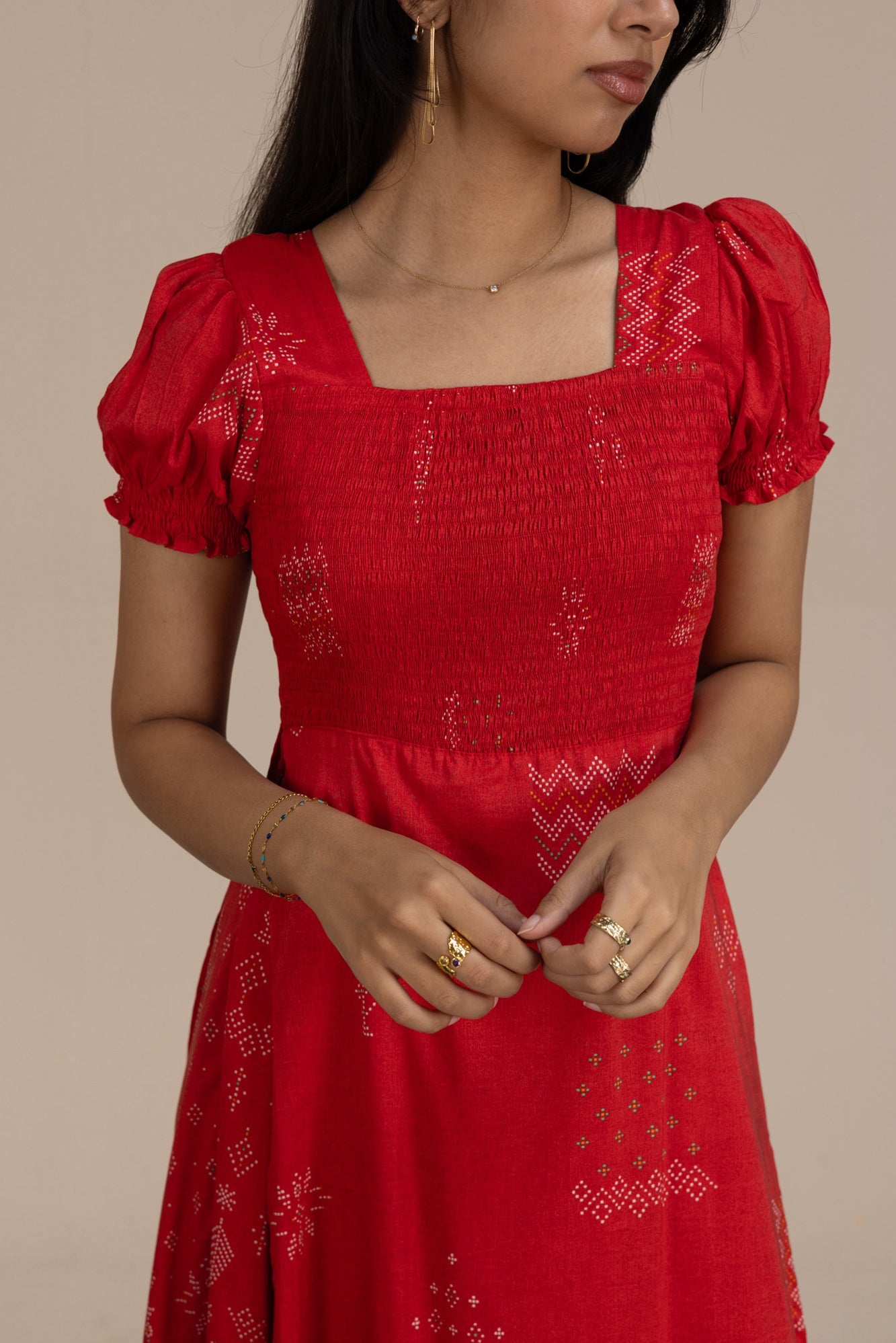 Beaded Whisper Smocked Dress