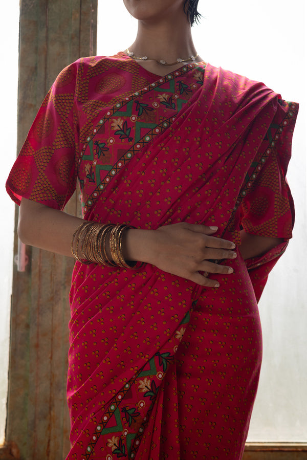 Boho Bandhani Saree