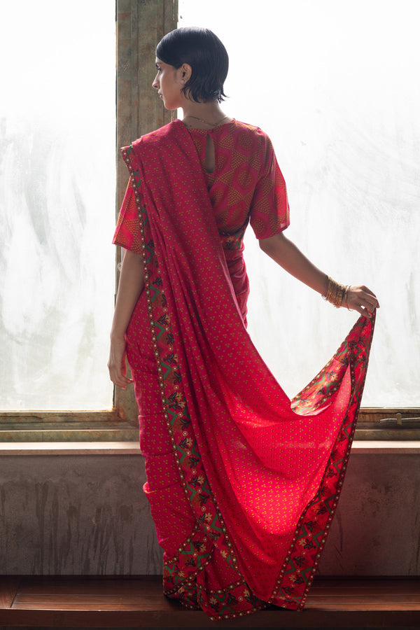 Boho Bandhani Saree