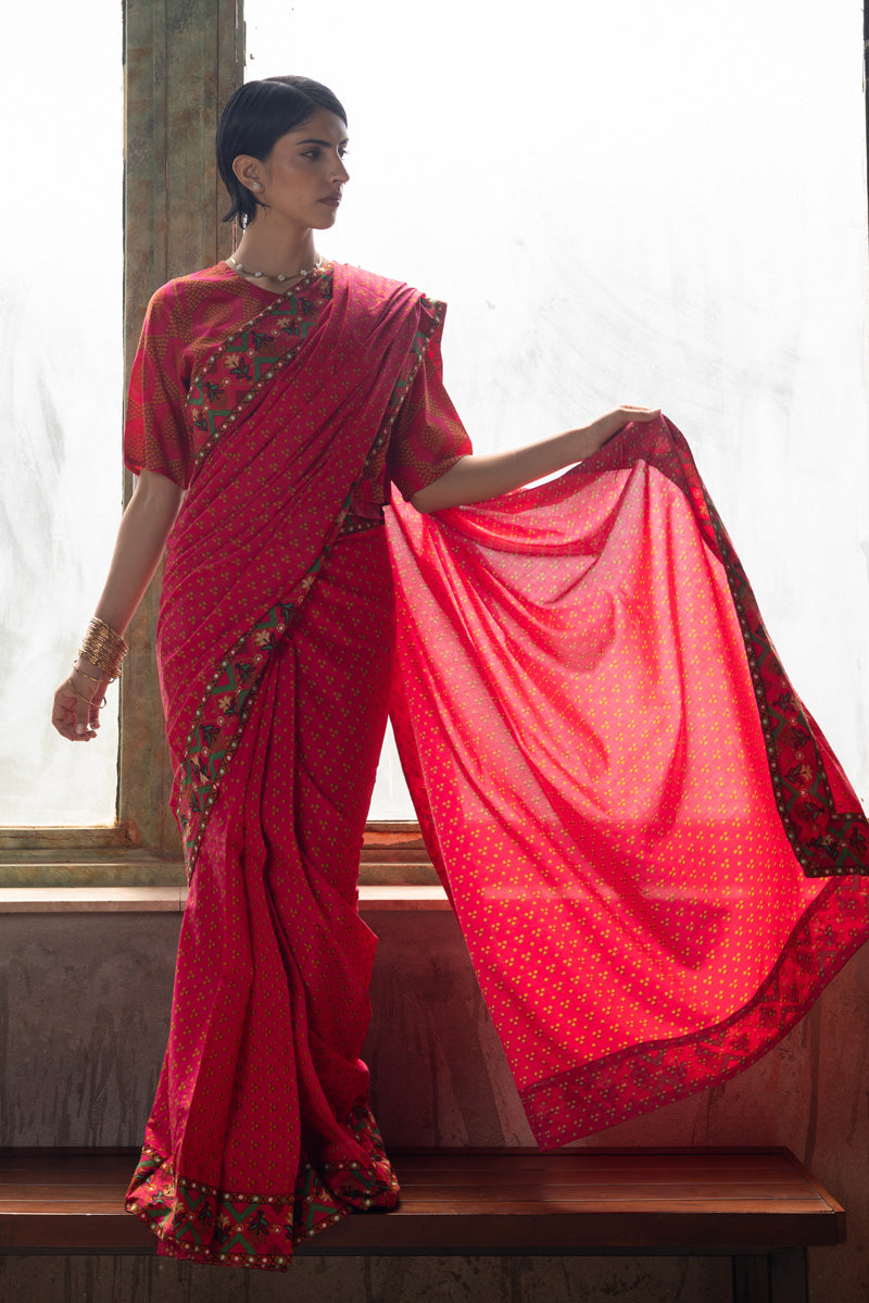 Boho Bandhani Saree