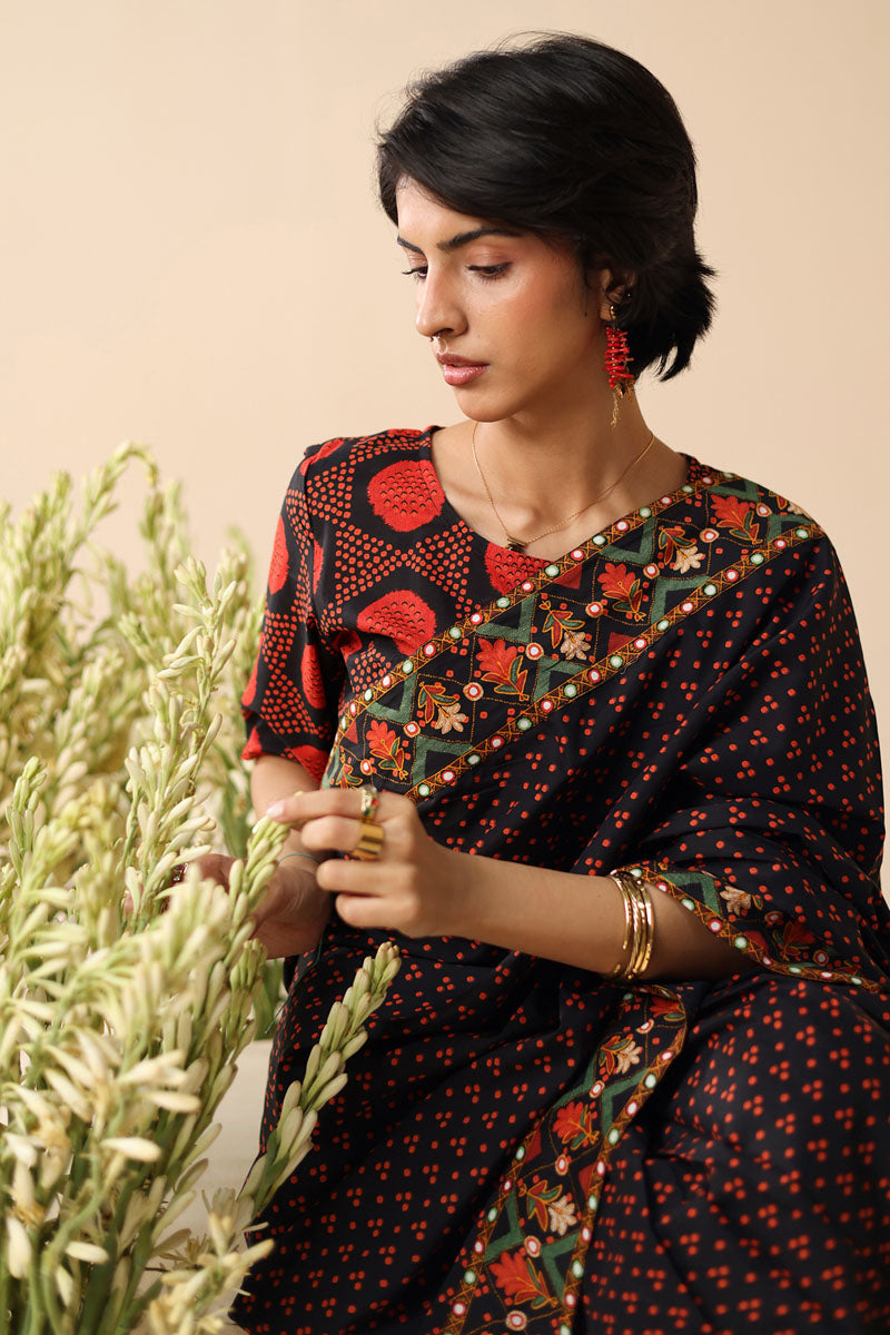Boho Bandhani Saree