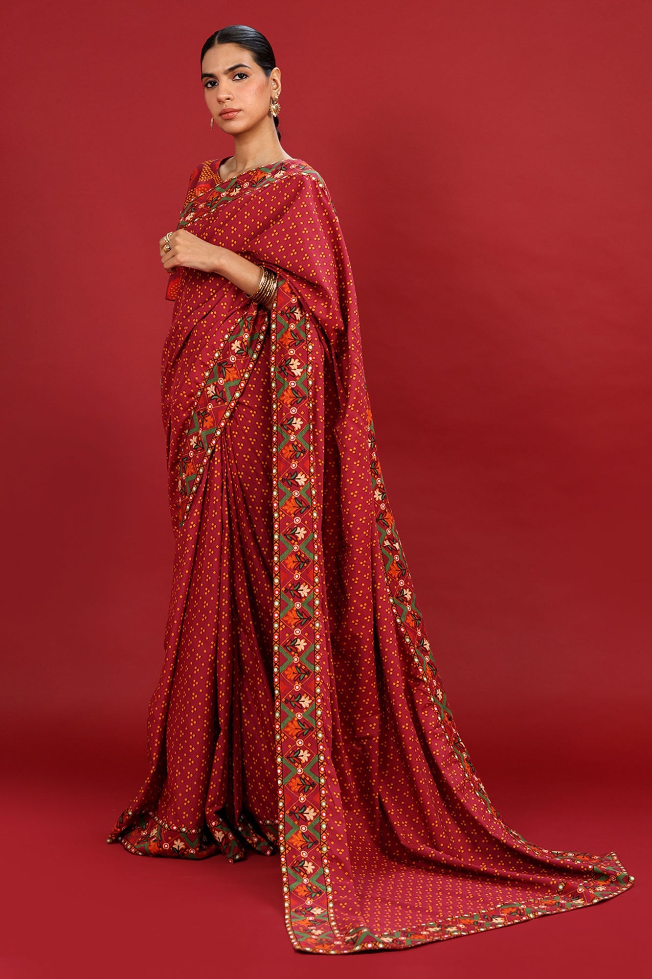 Boho Bandhani Saree