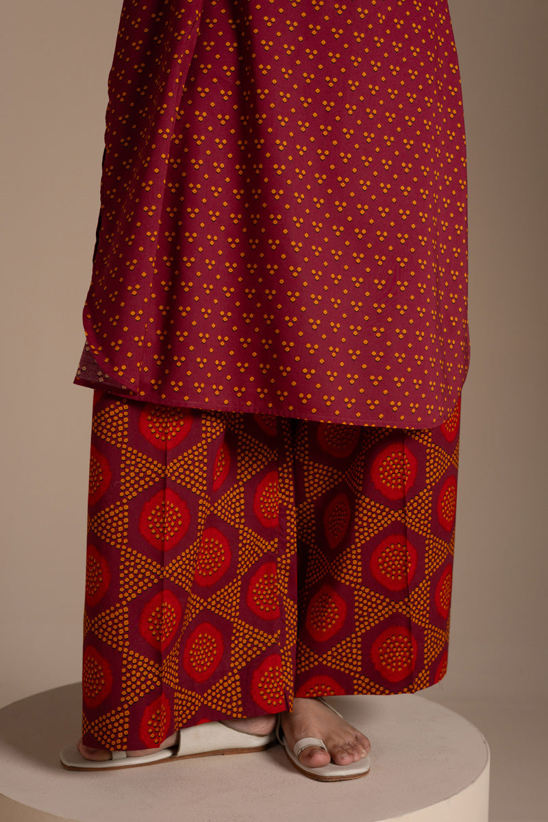 Printed Bandhani Set