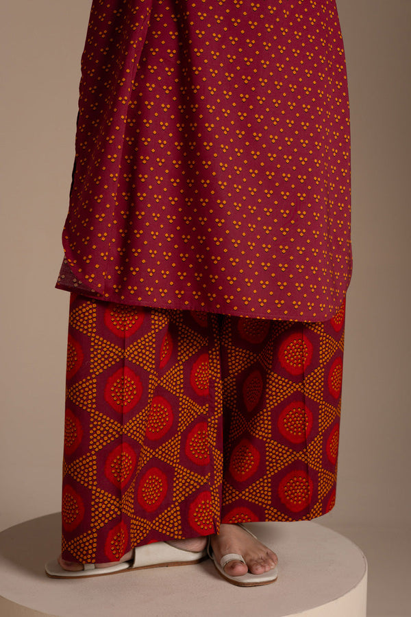 Printed Bandhani Set
