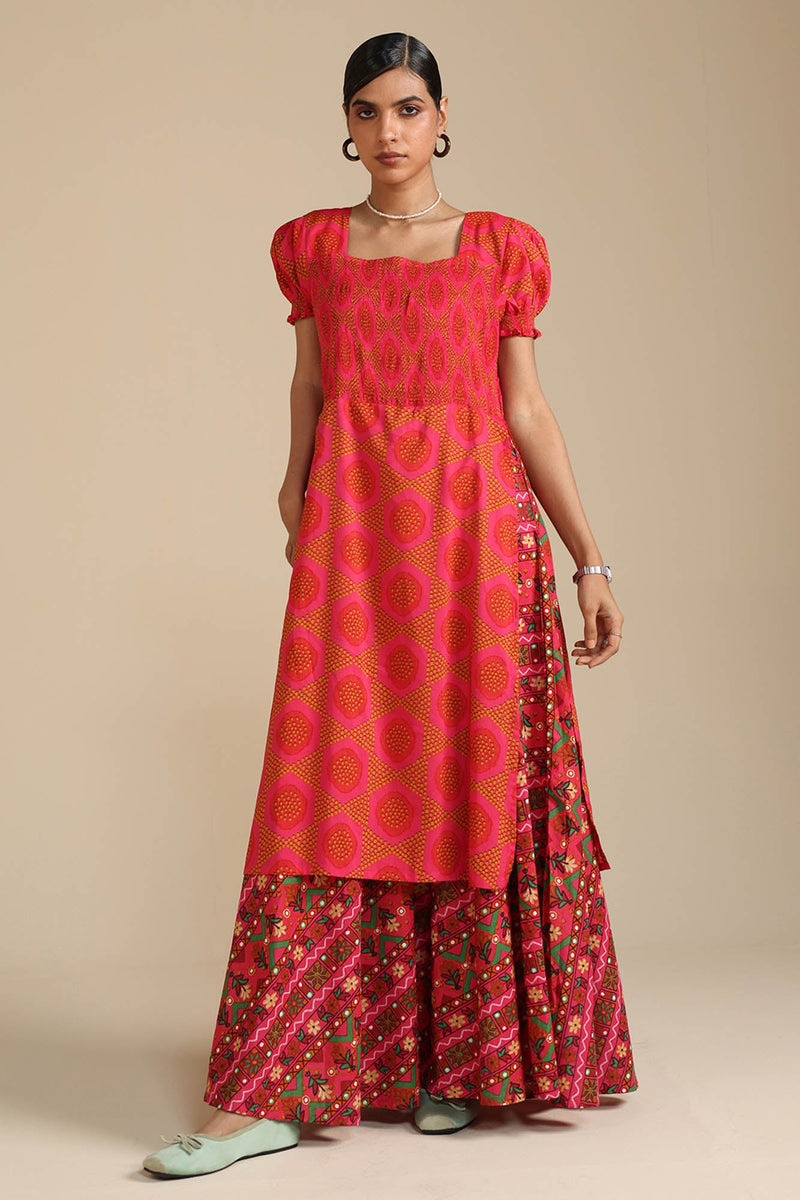 Printed Smocked Dress