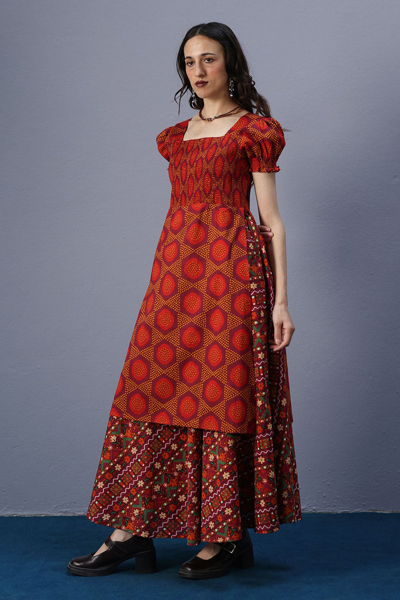 Printed Smocked Dress