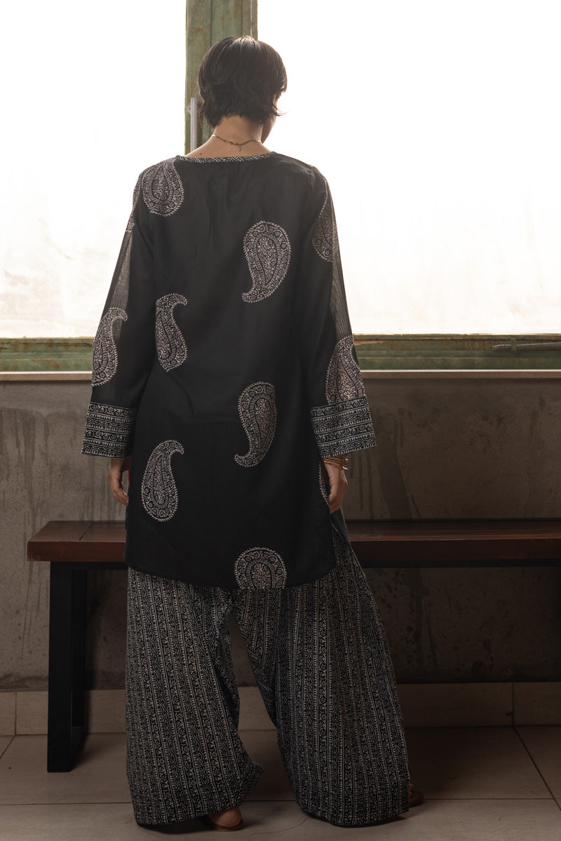 Midnight Paisley Farshi Set