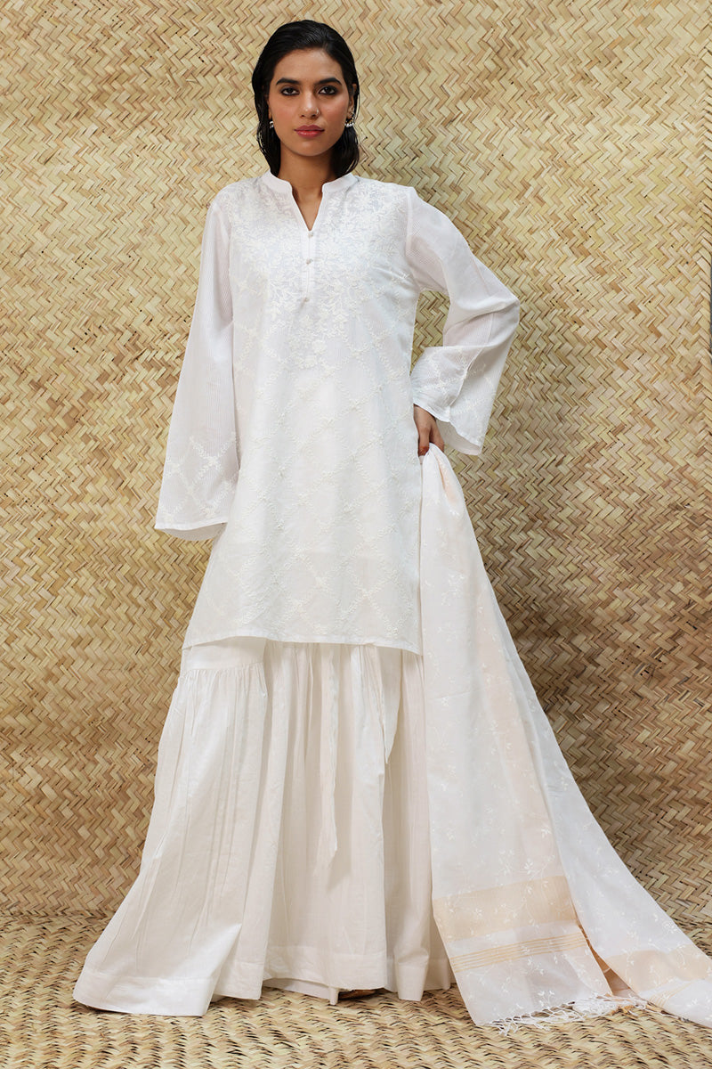 Ivory Thread 3-Piece Gharara Set